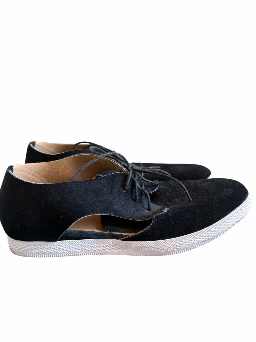ALL BLACK Micro Suede Lace Up Out Shoes